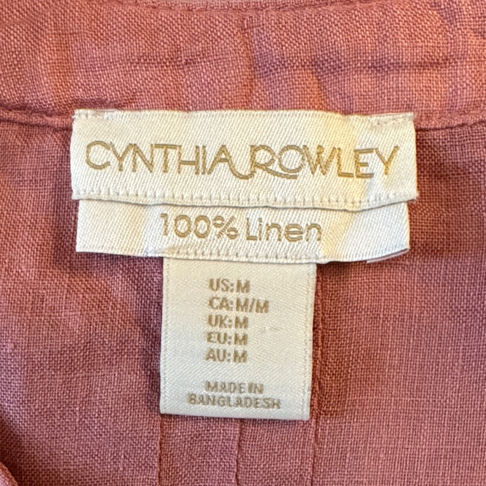 Cynthia Rowley Pintuck V-Neck Tunic in Rosewood - Picture 2 of 4